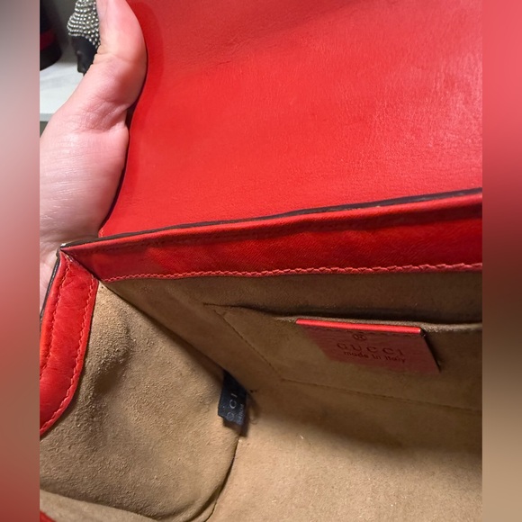 GG Supreme Monogram Padlock red and pink bag with gold chain - Picture 14 of 16